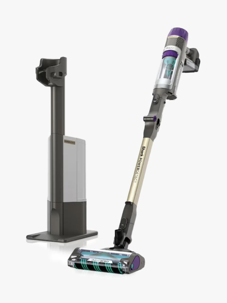 Shark Cordless PowerDetect Clean & Empty System in branded component on a light gray background
